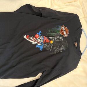 EUC LG Harley-Davidson Black Tee with Logo Patch from smoky mountain